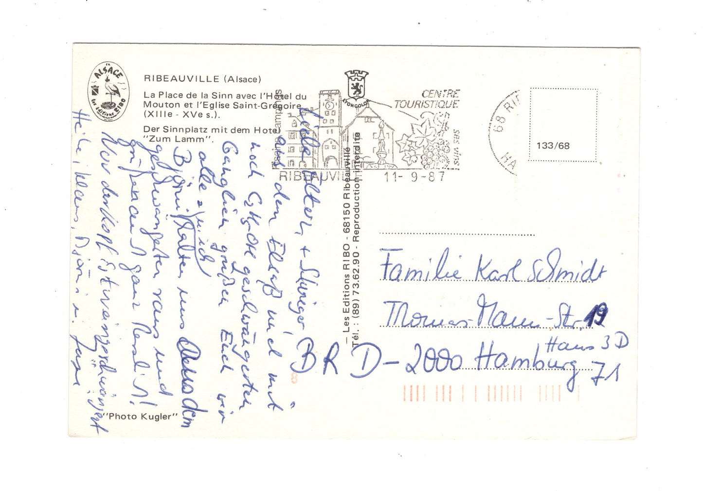 Ansichtskarte Ribeauville / Frankreich