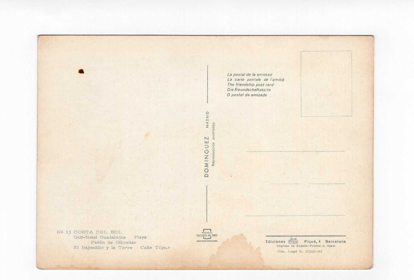 Ansichtskarte Costa del Sol / Spanien