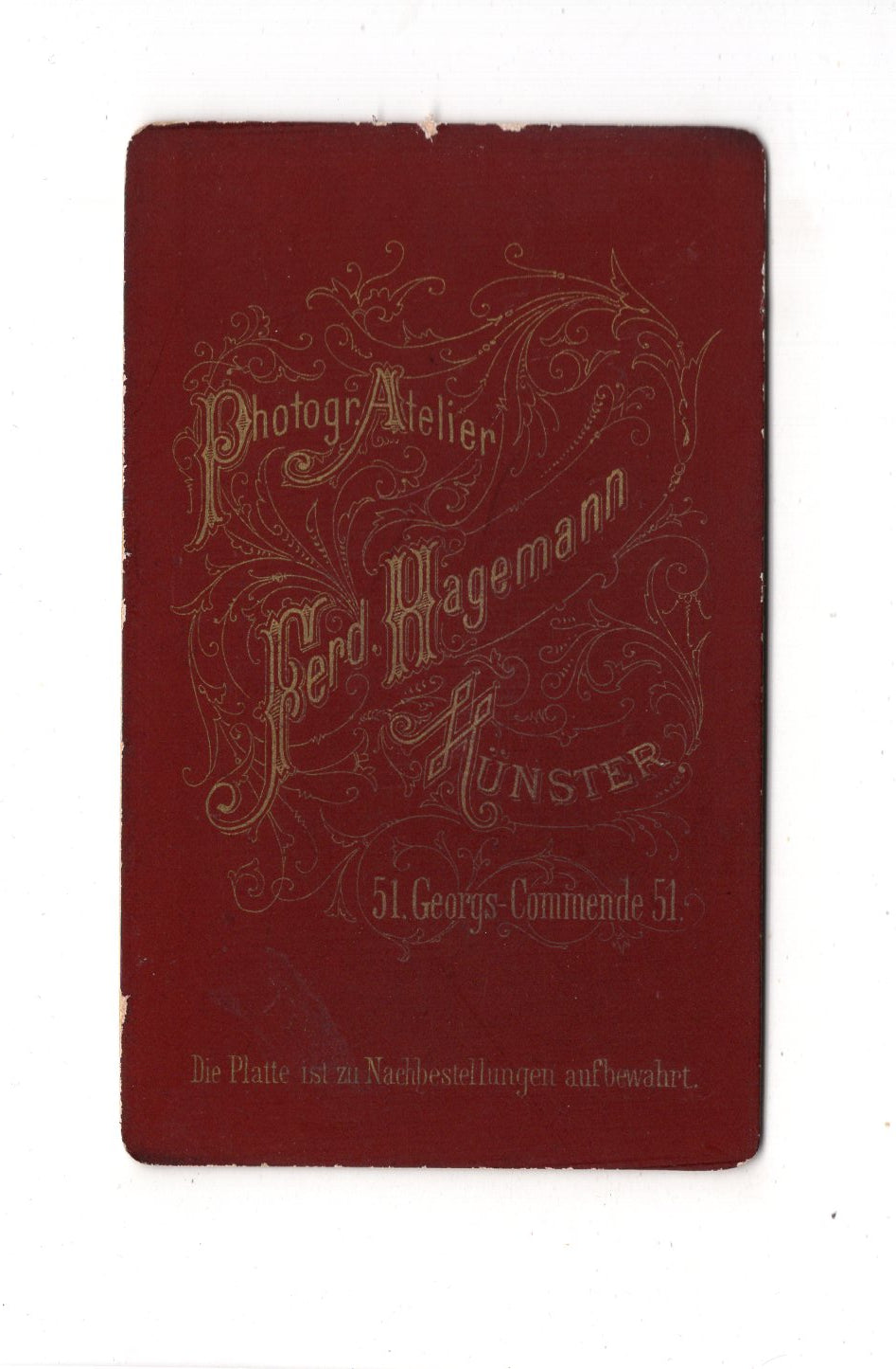 Fotografie Studentika Burschenschaft mit Widmung - Münster 1887 / CDV C1-18