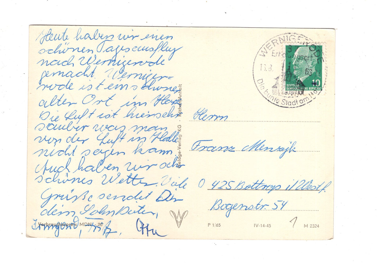 Ansichtskarte Wernigerode / Harz / Schloss / K1-54