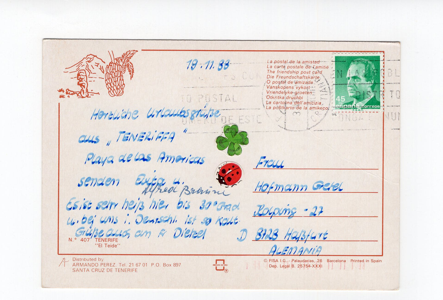 Ansichtskarte El Teide / Teneriffa / Spanien