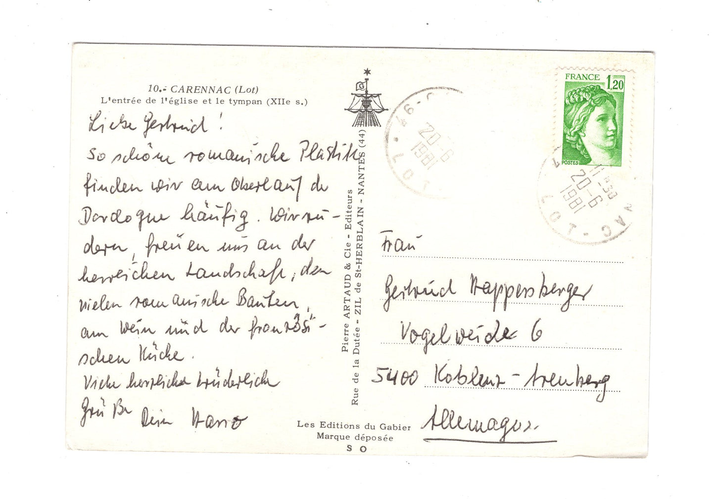 Ansichtskarte Carennac / Frankreich