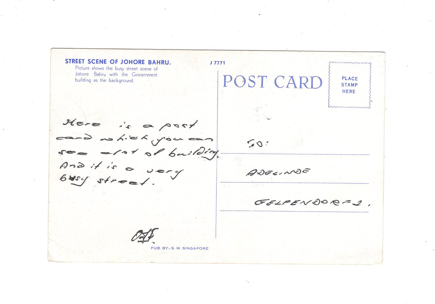 Ansichtskarte Johor Bahru / Malaysia