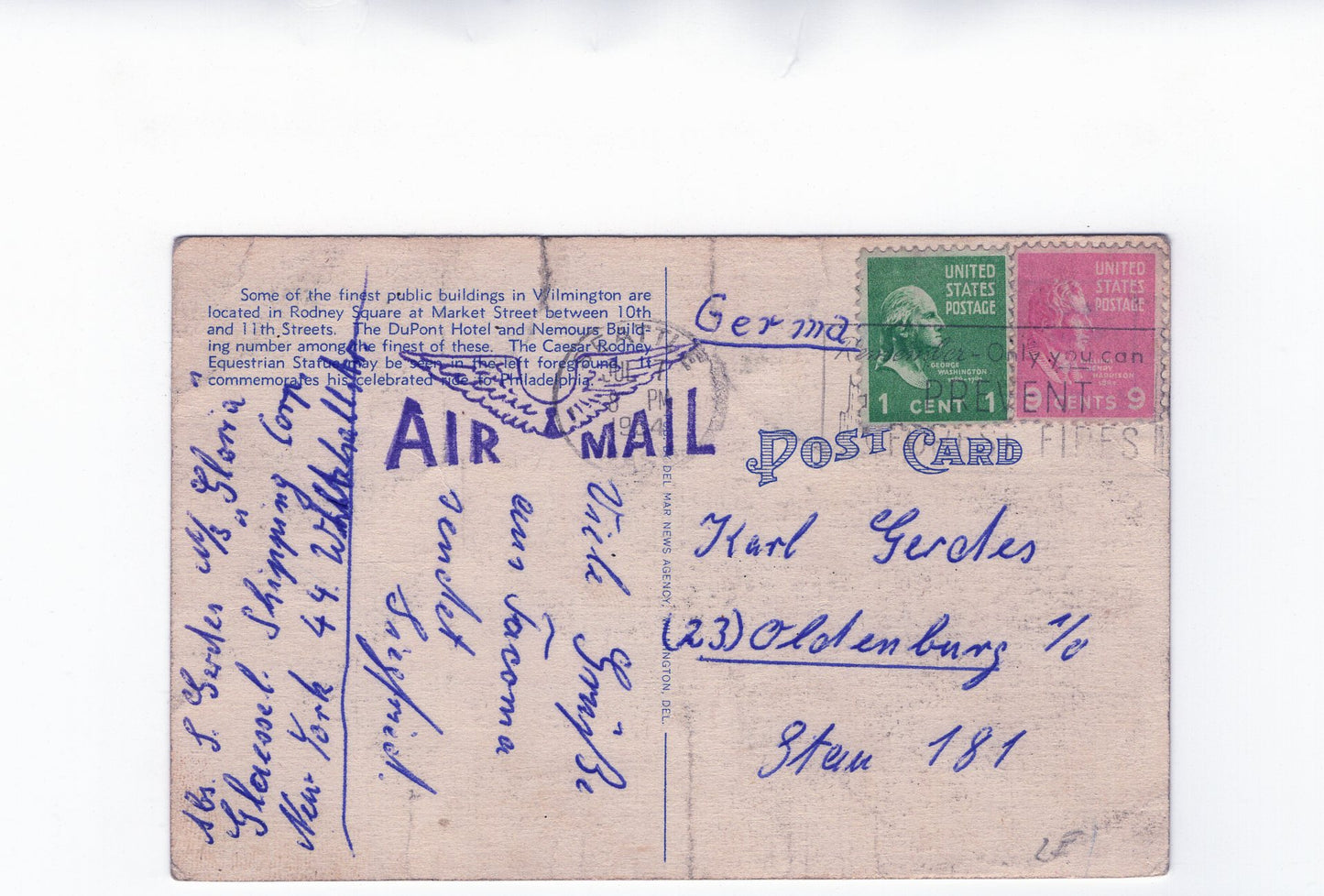 Ansichtskarte Public Libary / Wilmington / Dealware / USA