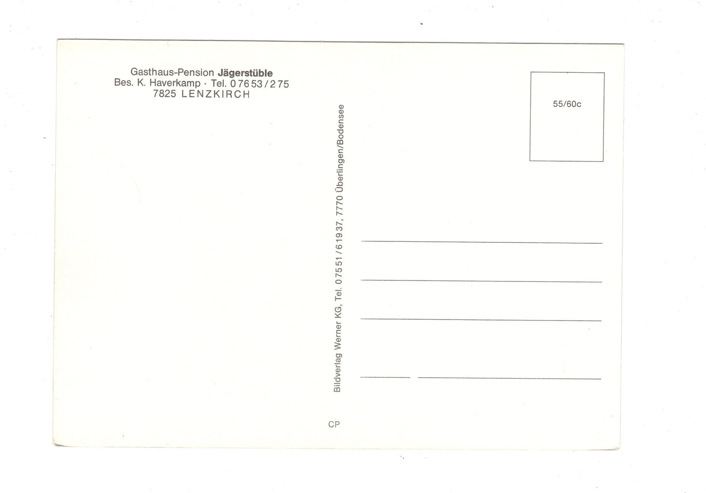 Ansichtskarte Gasthaus Pension Jägerstüble / Lenzkirch / Hochschwarzwald / G1-70