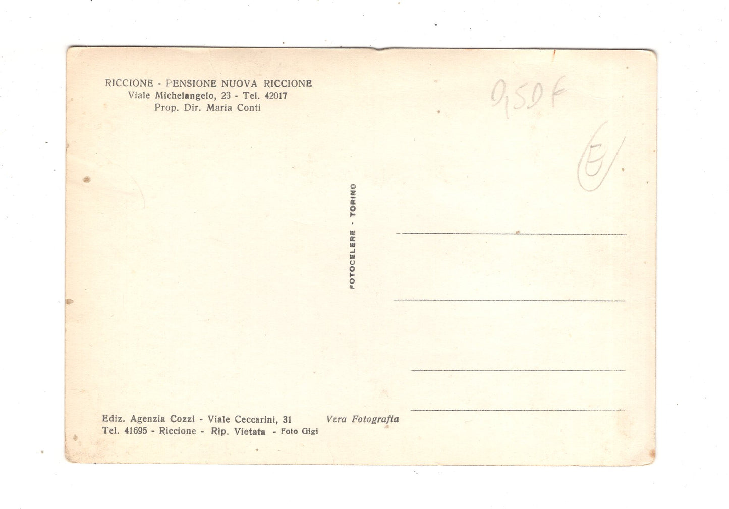 Ansichtskarte Riccione / Pensione Nuova Riccione / Italien / N1-60