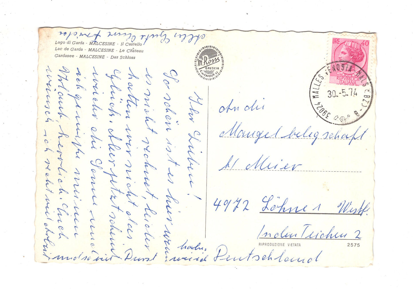 Ansichtskarte Lago di Garda / Malcesine / Italien