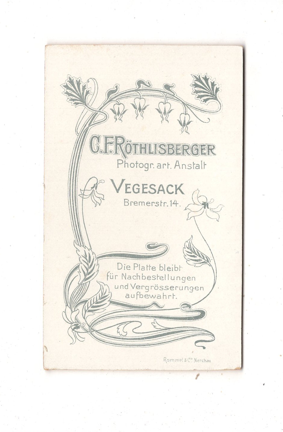 Fotografie Feiner Junge - Vegesack um 1900 / CDV N1-04