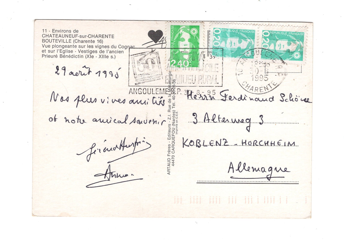 Ansichtskarte Chateauneuf-sur-Charente / Bouteville / Frankreich