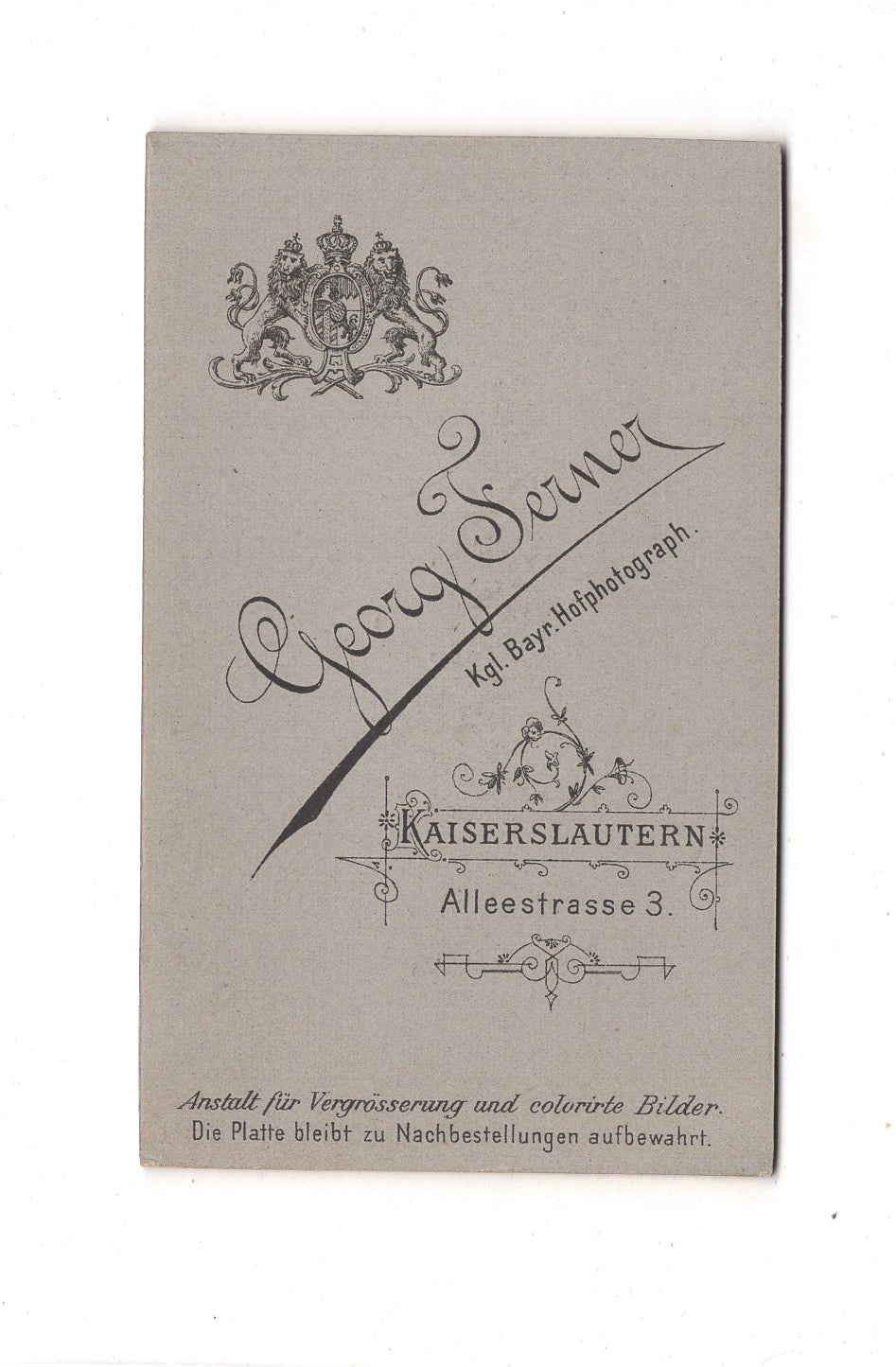 Fotografie Herrenportrait - Kaiserslautern um 1900 / CDV C1-18