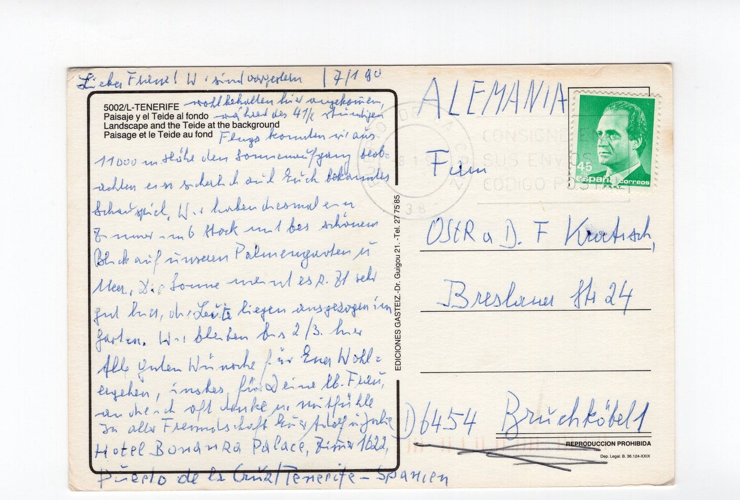 Ansichtskarte Teneriffa / Spanien