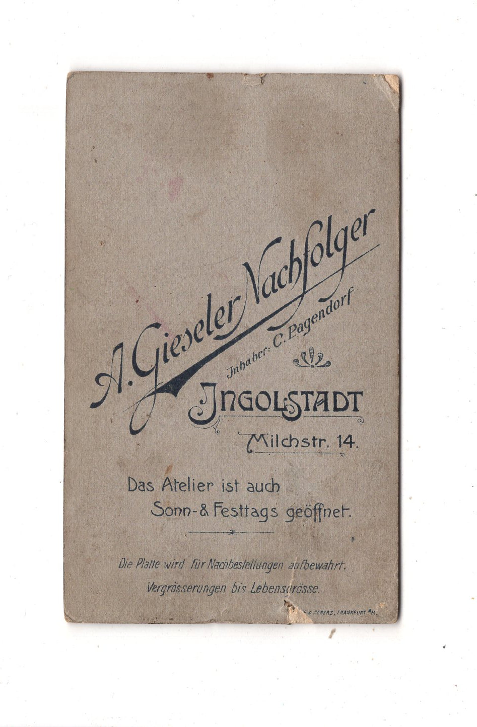 Fotografie Soldat - Ingolstadt um 1910 / CDV M1-01