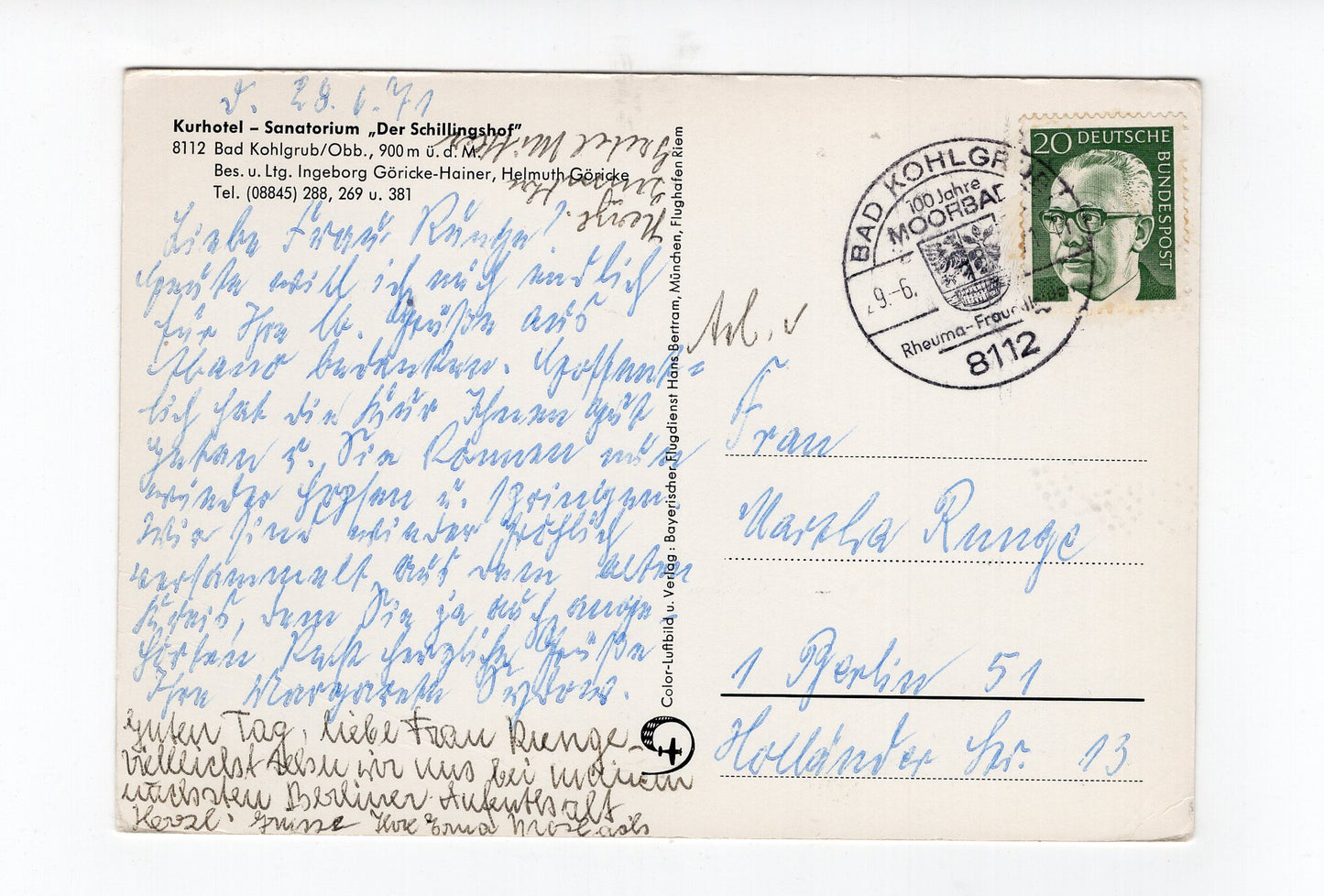 Ansichtskarte Bad Kohlgrub / Kurhotel - Sanatorium Der Schillingshof