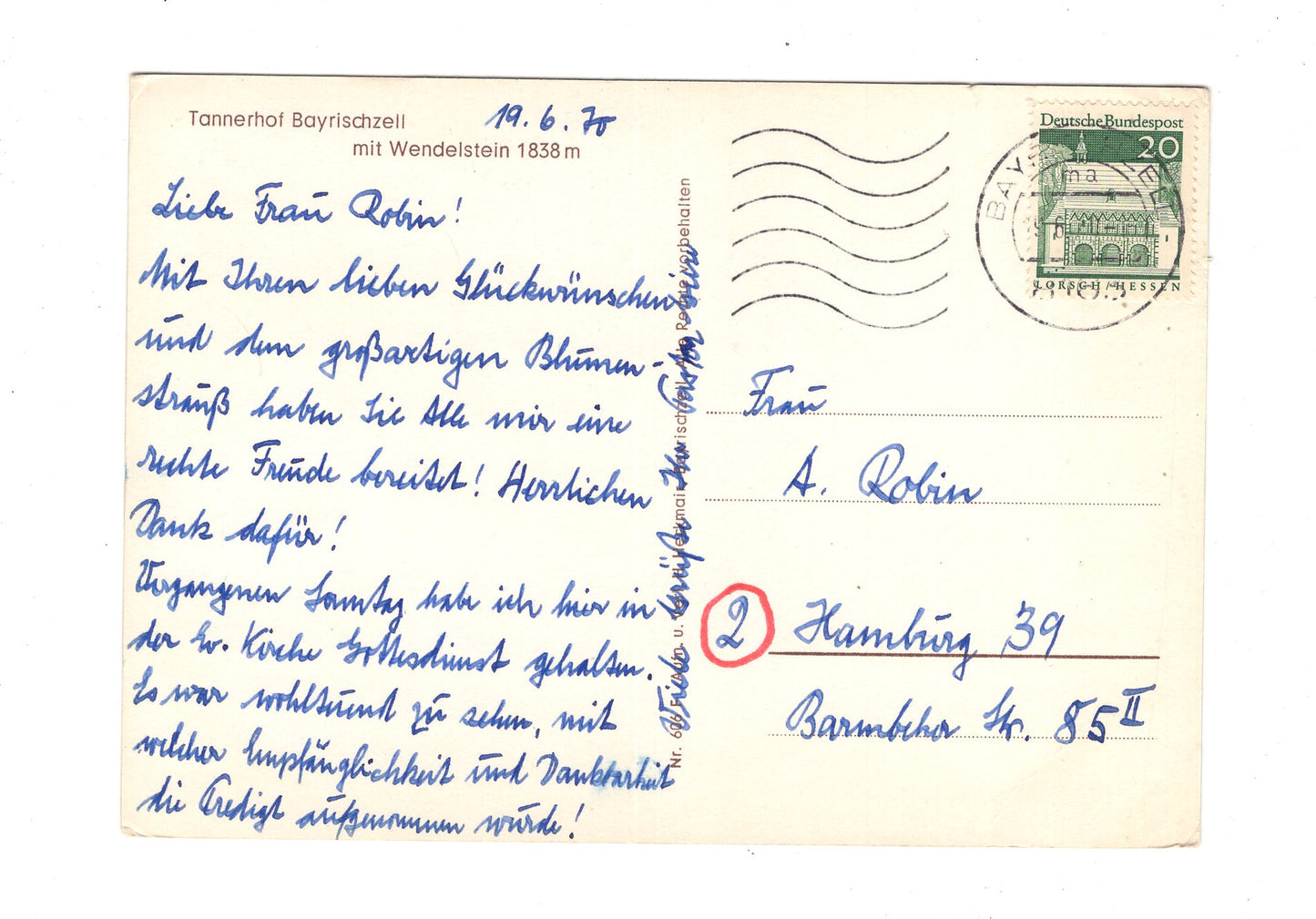 Ansichtskarte Tannerhof / Bayrischzell mit Wendelstein / Oberbayern