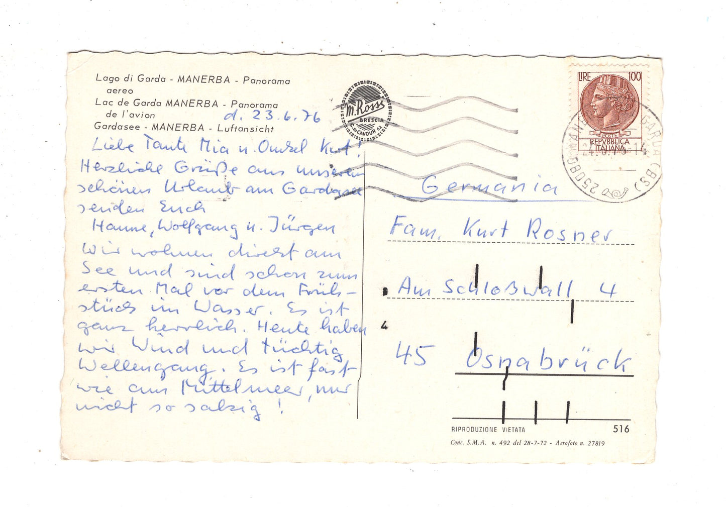 Ansichtskarte Lago di Garda / Manerba / Italien