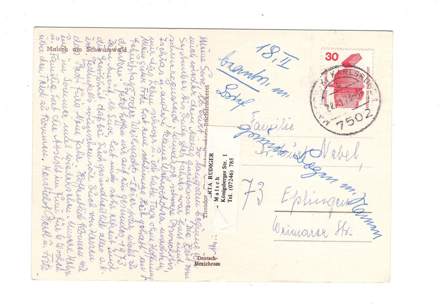 Ansichtskarte Malsch am Schwarzwald / H1-51