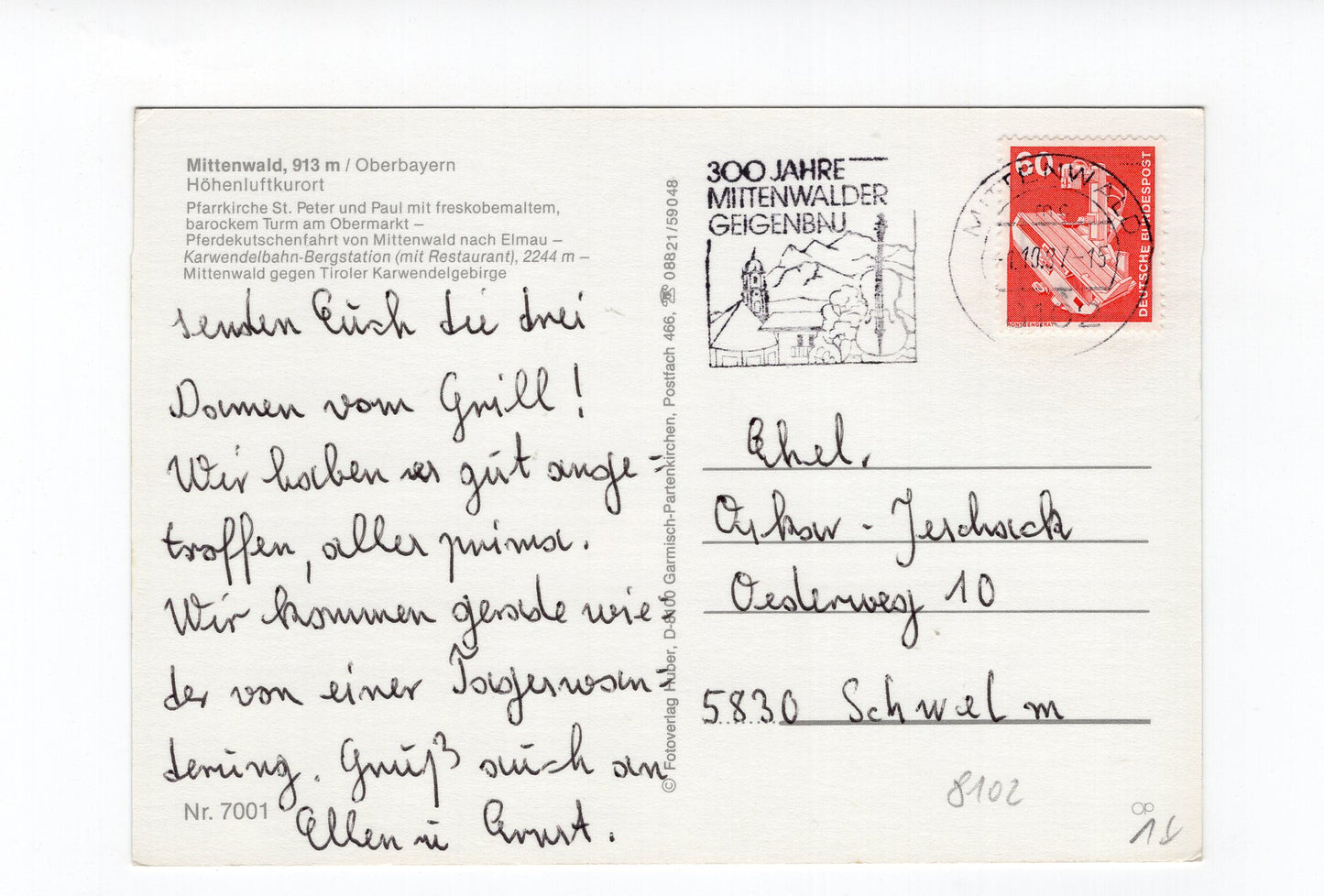 Ansichtskarte Mittenwald / Oberbayern