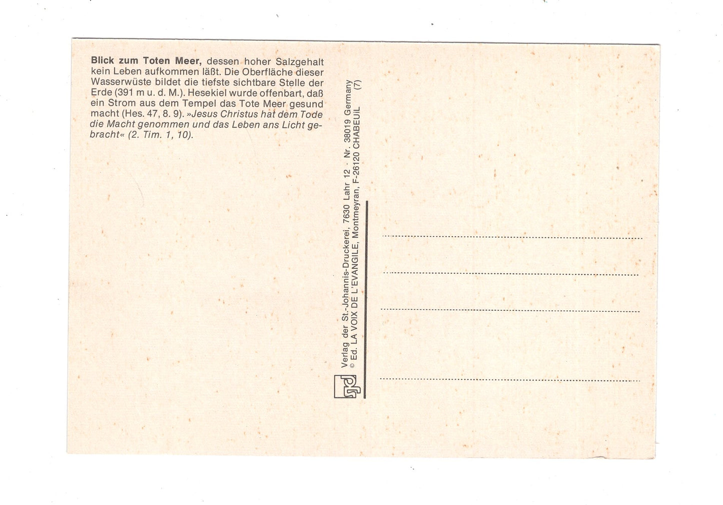 Ansichtskarte Blick zum Toten Meer / Israel