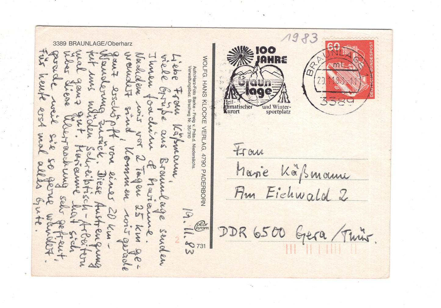 Ansichtskarte Braunlage im Oberharz / Wurmbergseilbahn +++ / J1-62