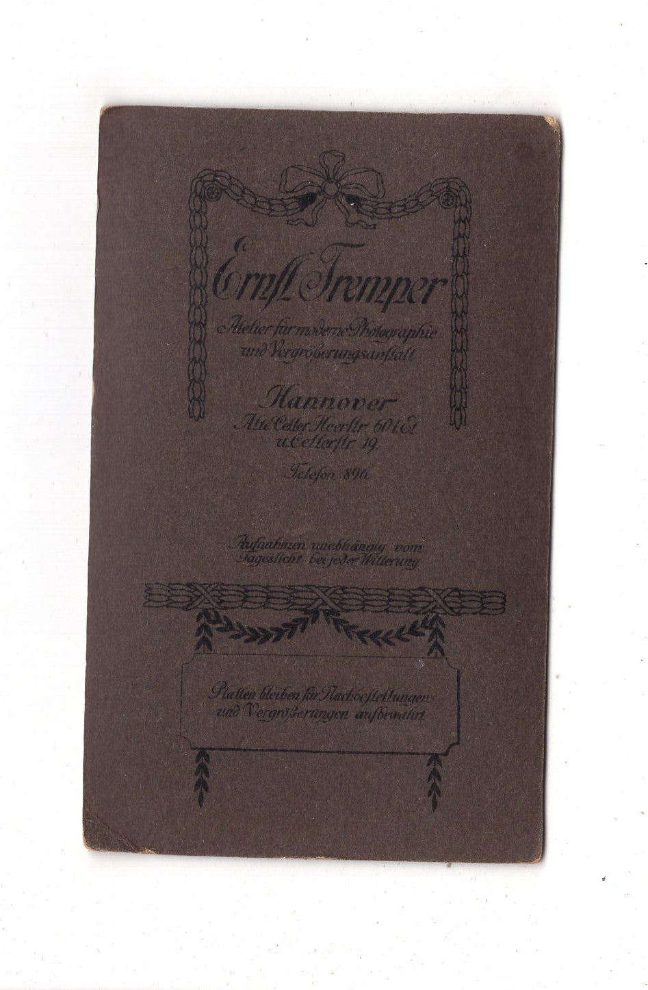 Fotografie Feiner Junge - Hannover 1910er / CDV N1-04