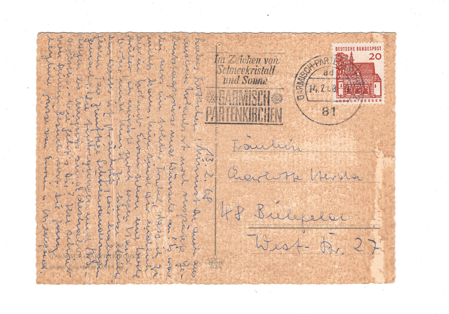 Ansichtskarte Garmisch-Partenkirchen gegen Zugspitzgruppe / G1-55