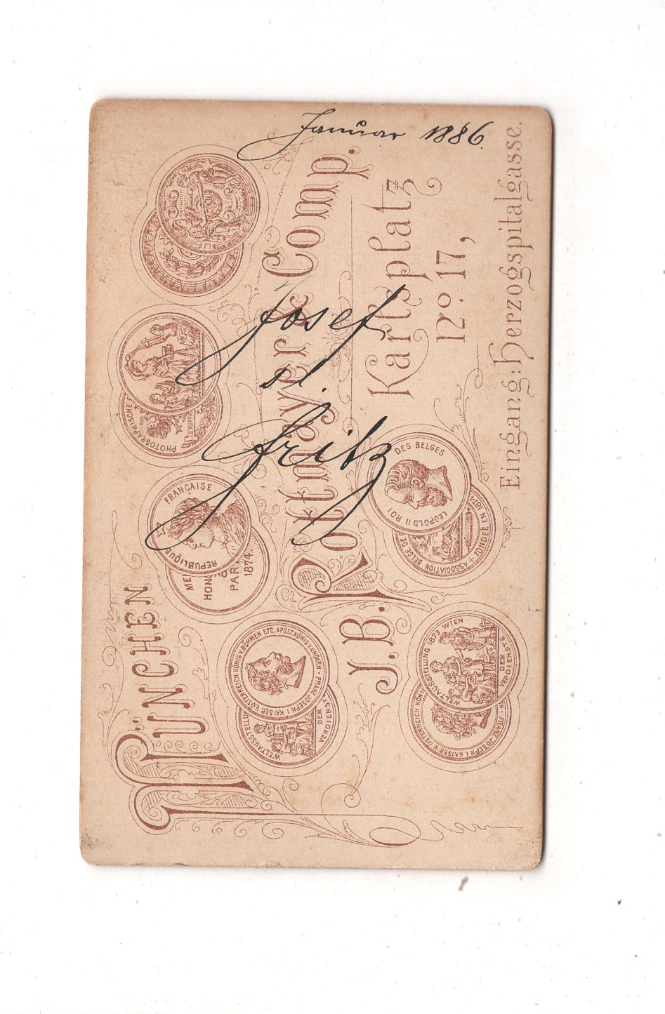 Fotografie Soldat mit Widmung - München 1886 / CDV M1-02