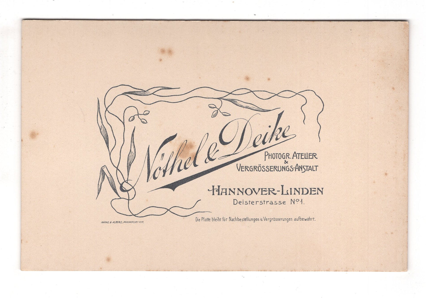 Fotografie Feines Paar - Hannover-Linden um 1900 / CAB X-30