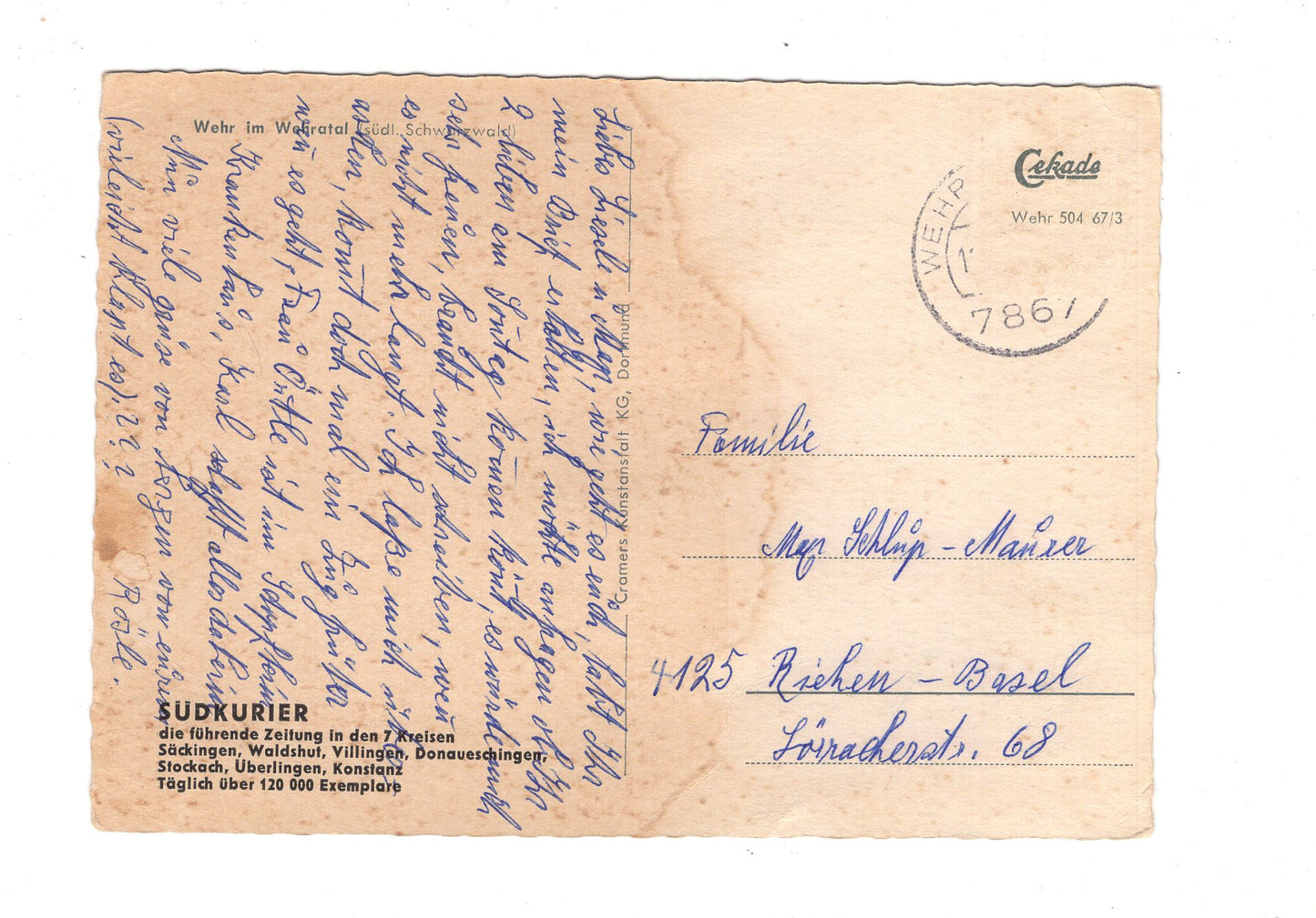 Ansichtskarte Wehr im Wehratal / Südlicher Schwarzwald / H1-51