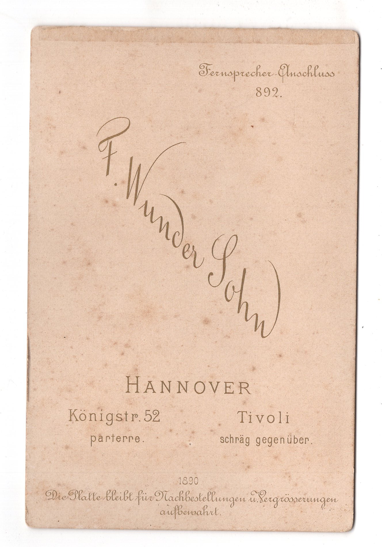 Fotografie Feines Paar - Hannover 1890 / CAB X-31