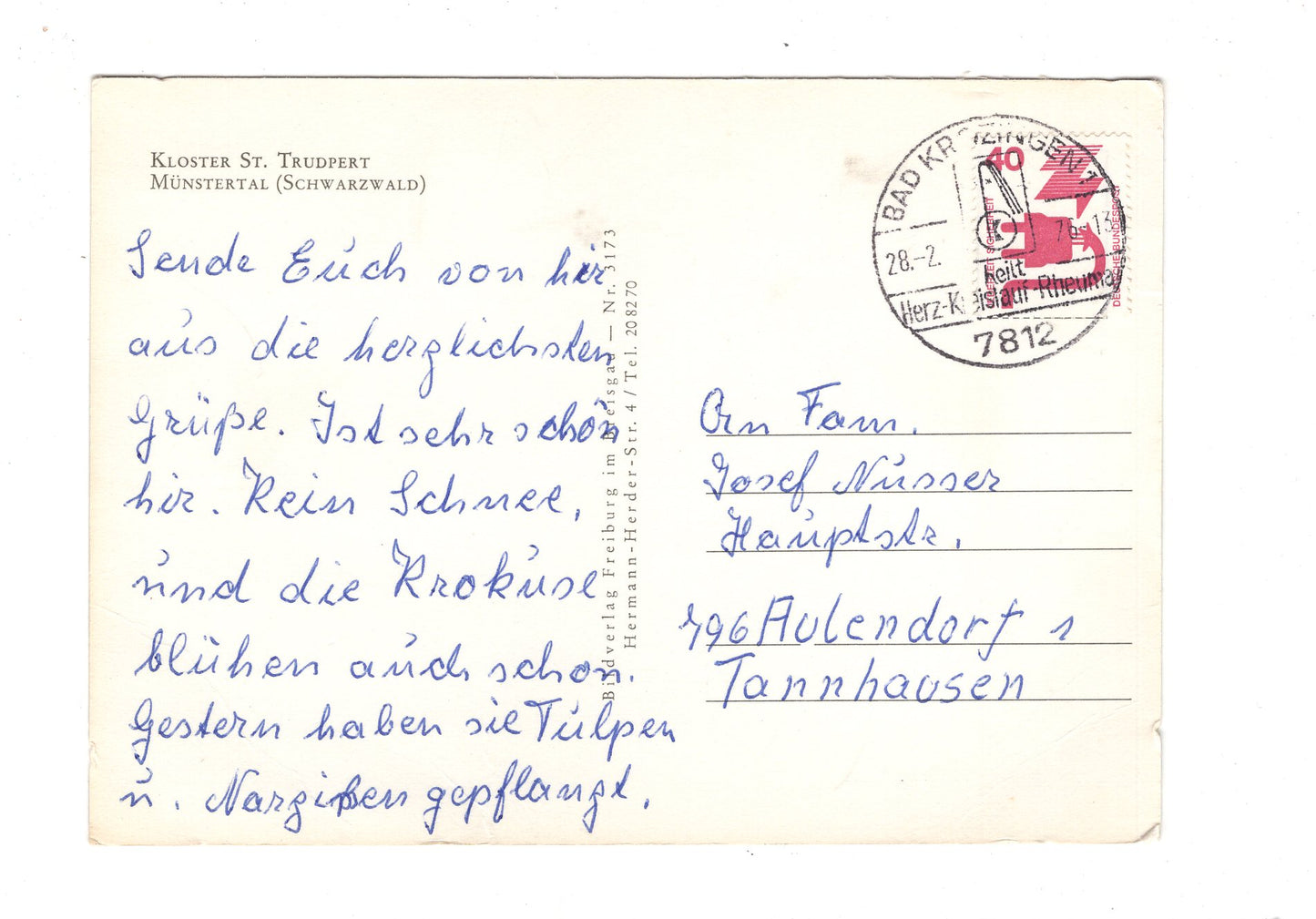 Ansichtskarte Kloster St. Trudpert / Münstertal / Schwarzwald / H1-51