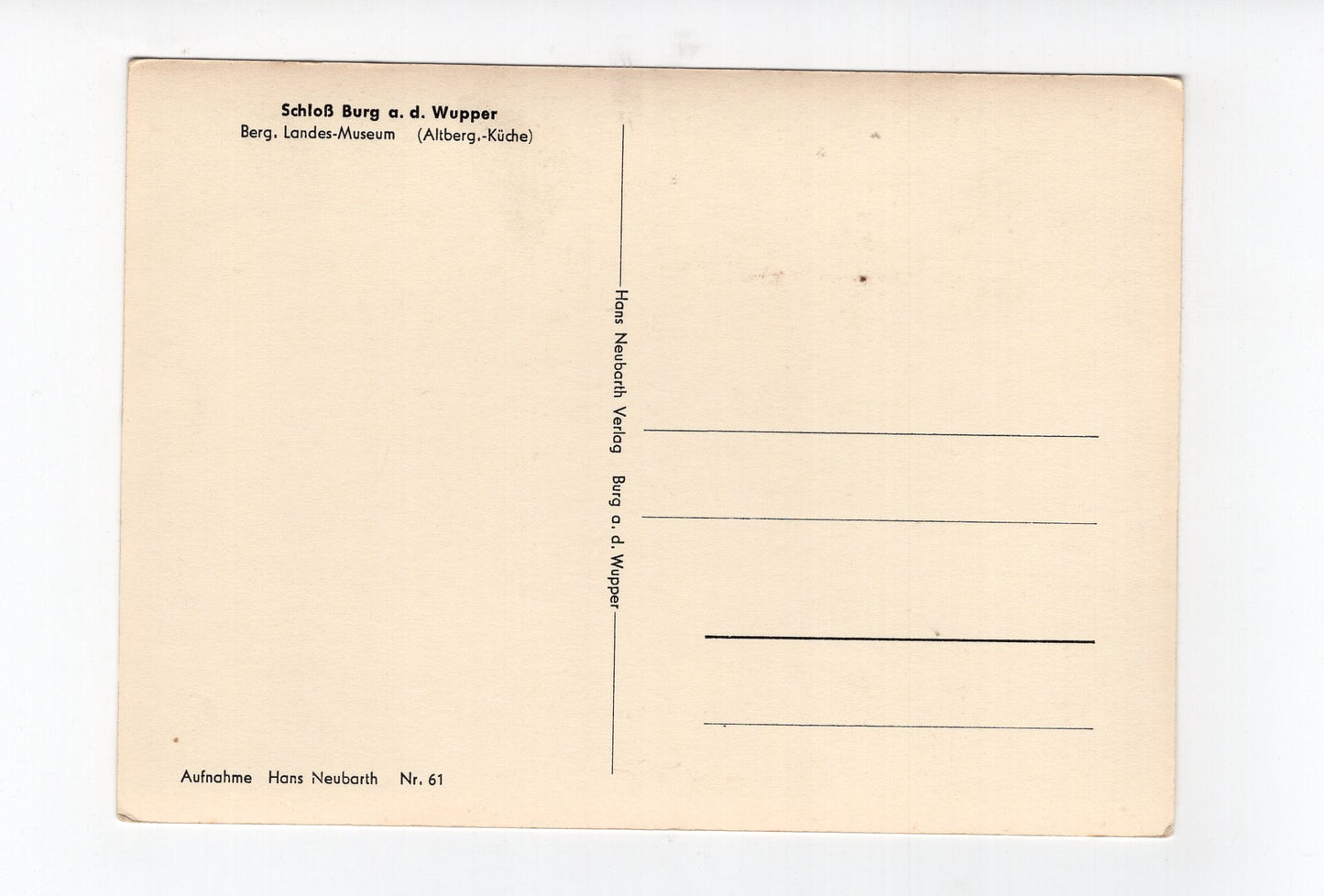 Ansichtskarte Schloss Burg an der Wupper