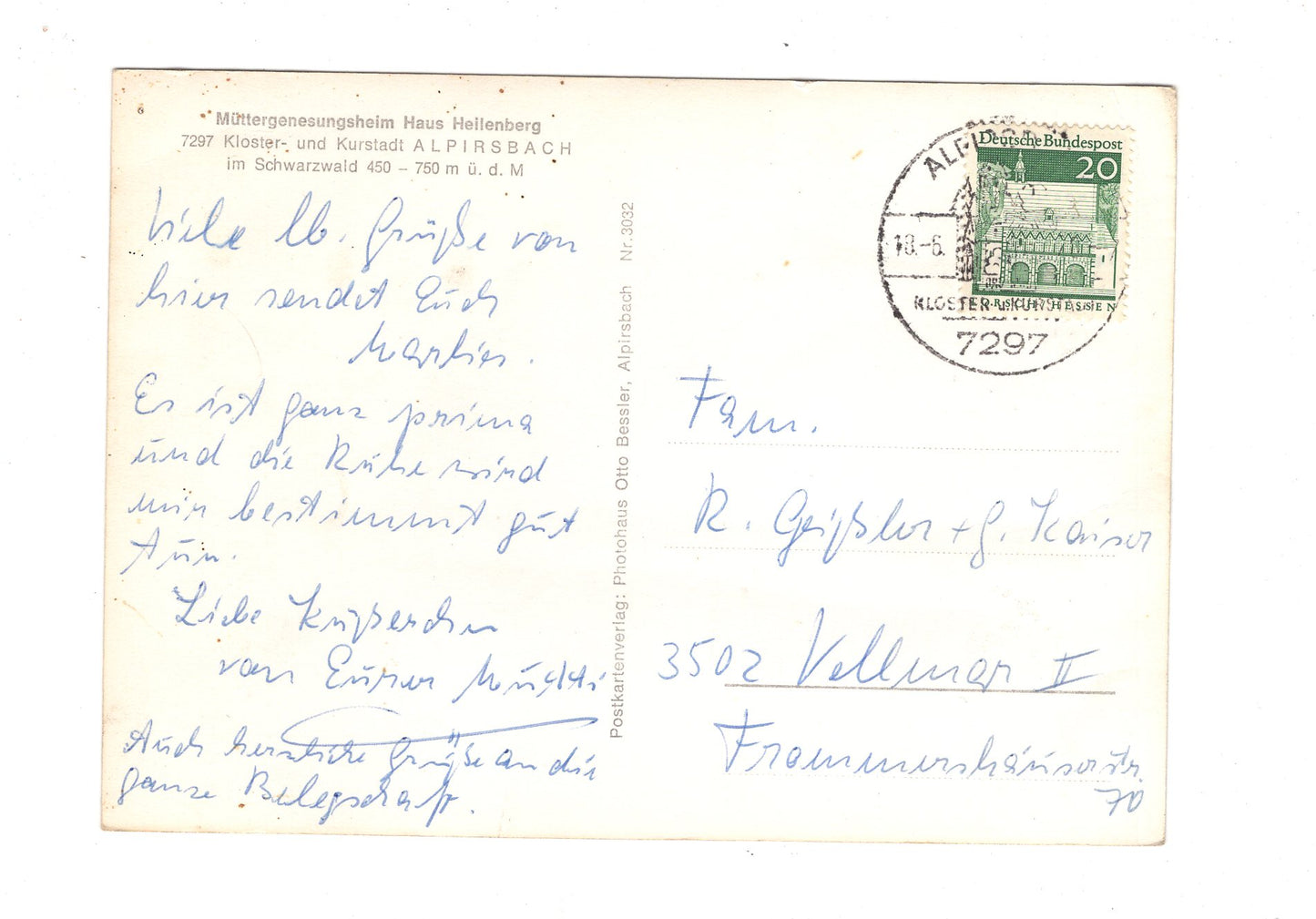 Ansichtskarte Müttergenesungsheim Haus Heilenberg / Alpirsbach im Schwarzwald / H1-51