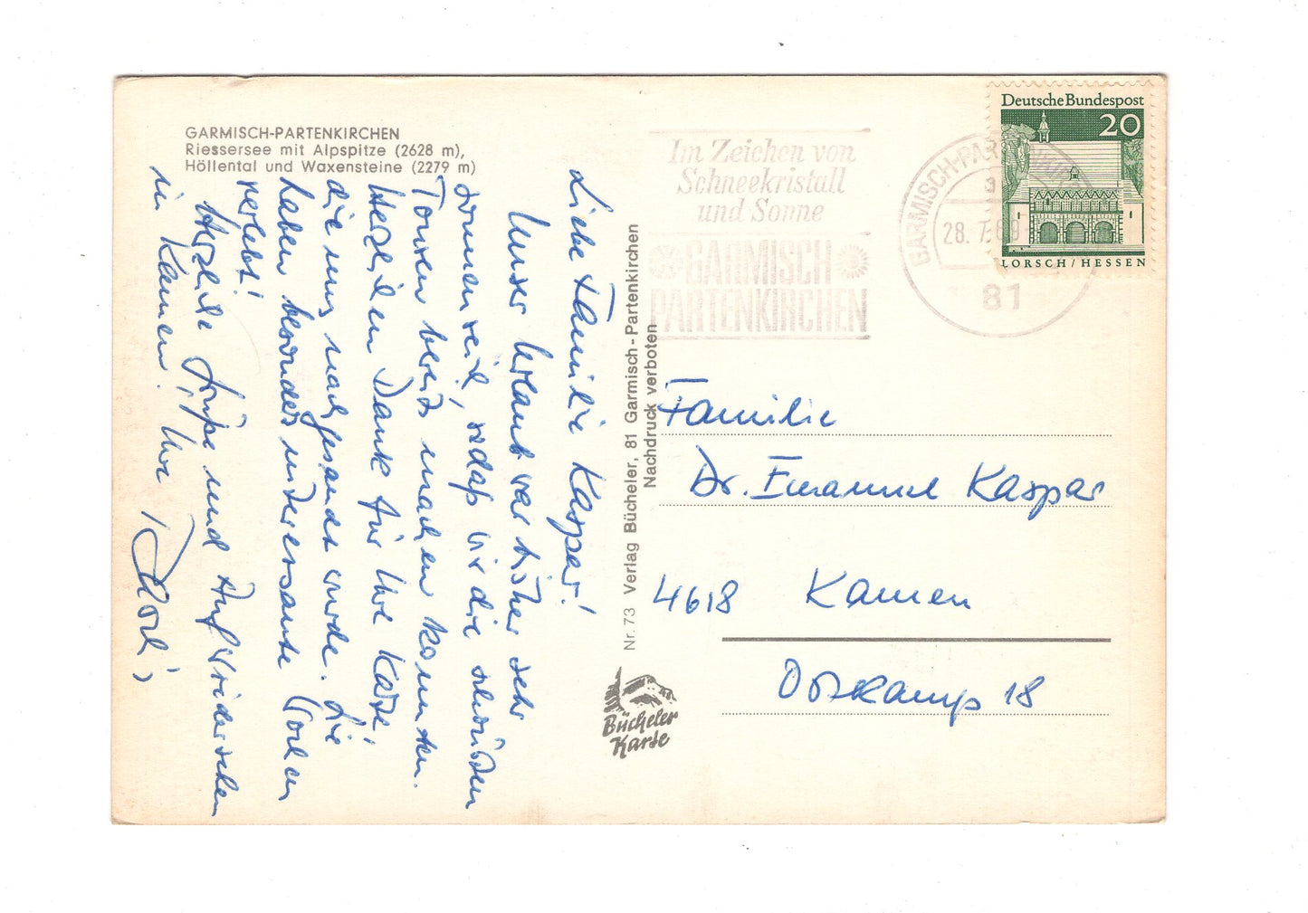 Ansichtskarte Garmisch-Partenkirchen / Riessersee mit Alpspitze +++ / G1-55