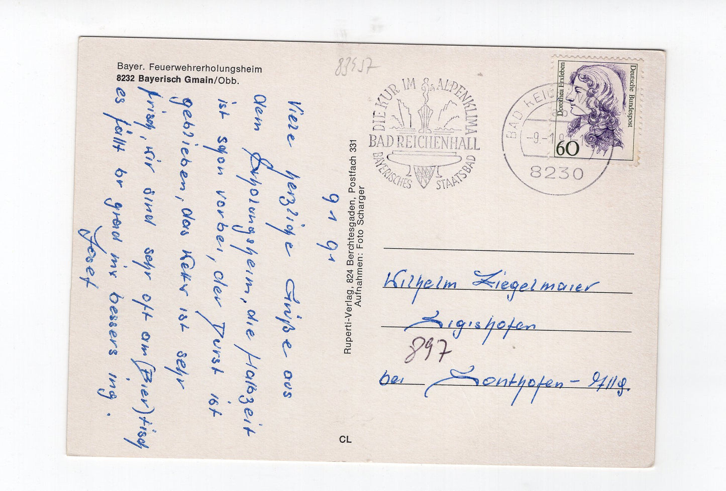 Ansichtskarte Bayerisch Gmain / Bayerisches Feuerwehrerholungsheim