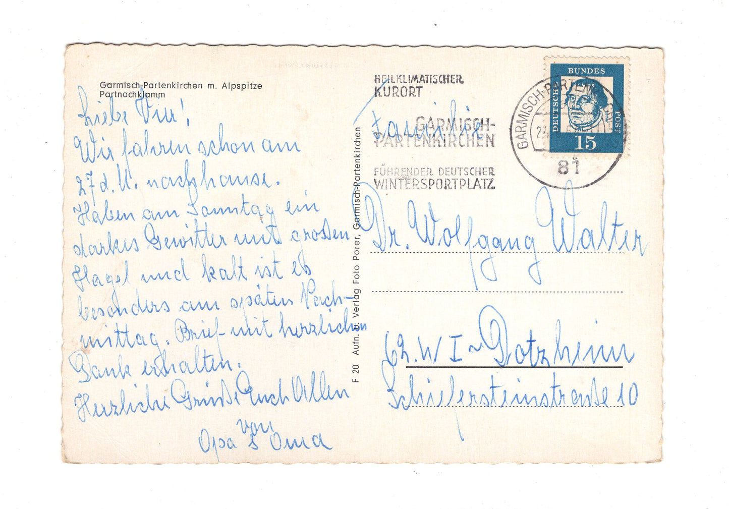 Ansichtskarte Garmisch-Partenkirchen / Partnachklamm / G1-55