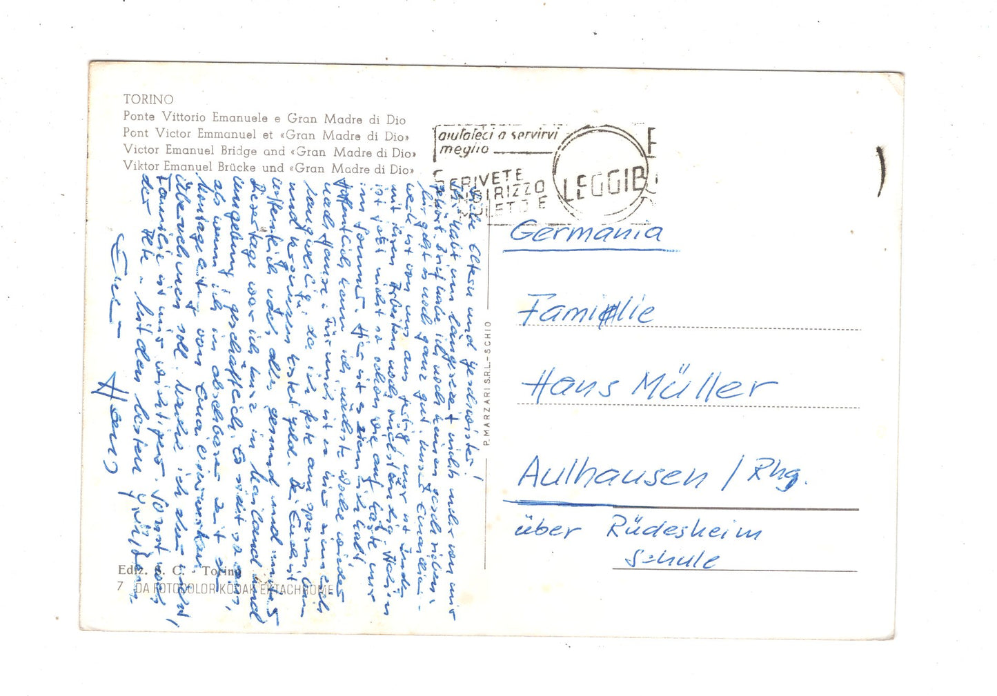 Ansichtskarte Turin Torino / Ponte Vittorio Emanuele / Italien / N1-61