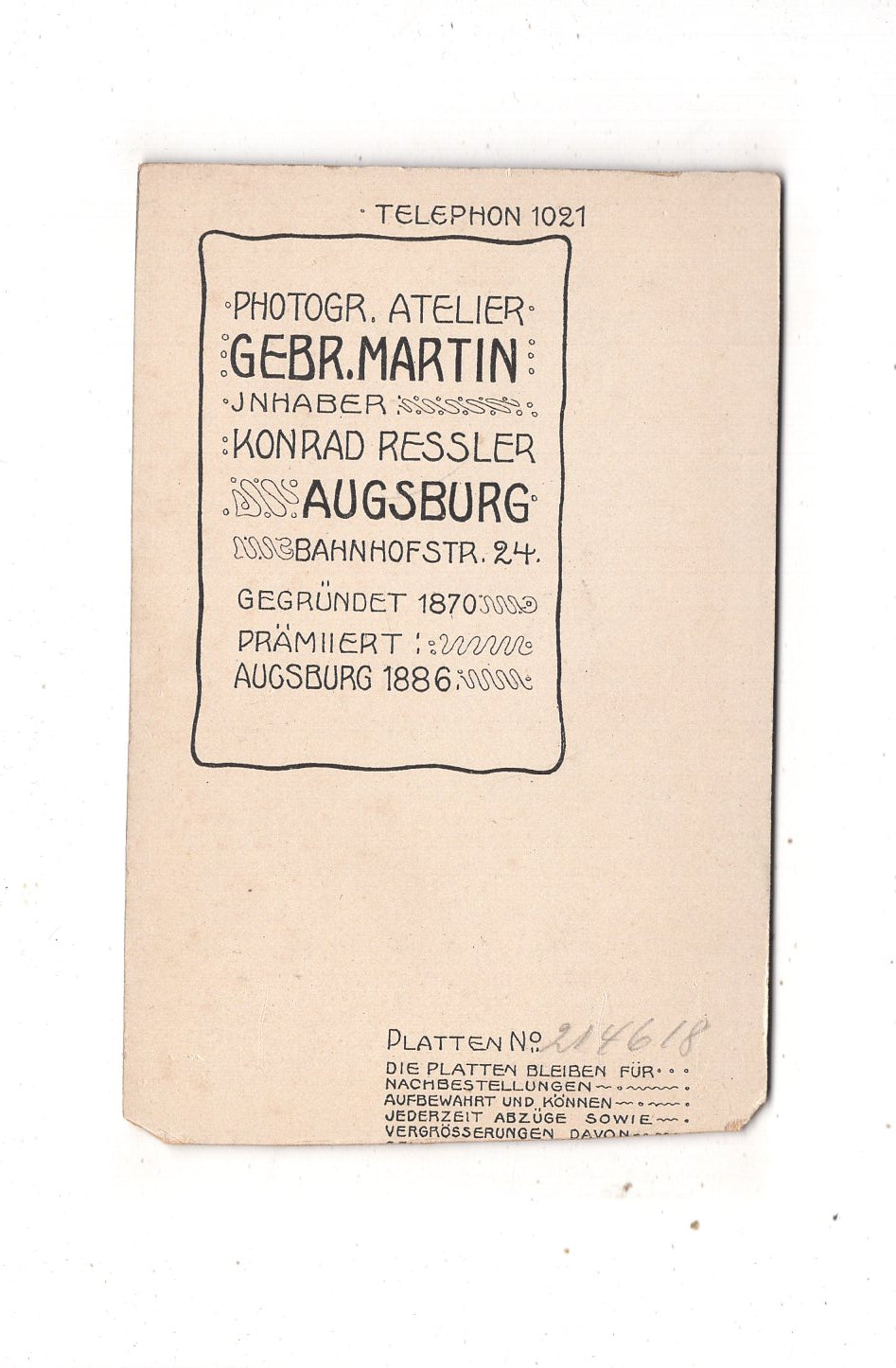 Fotografie Schönes Hochzeitsbild - Augsburg 1900er