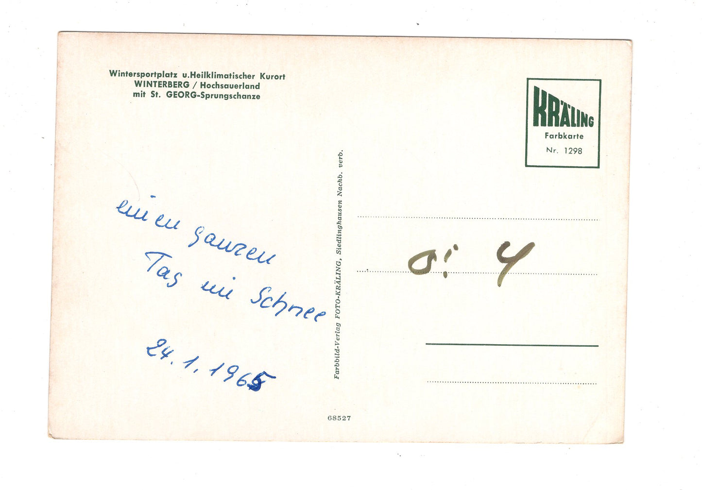 Ansichtskarte Winterberg / Hochsauerland / mit St. Georg-Sprungschanze / H1-68