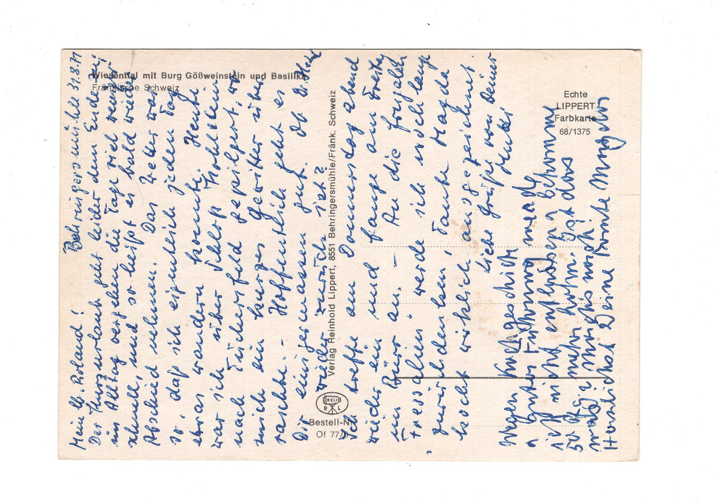 Ansichtskarte Wiesental mit Burg Gößweinstein und Basilika / H1-68