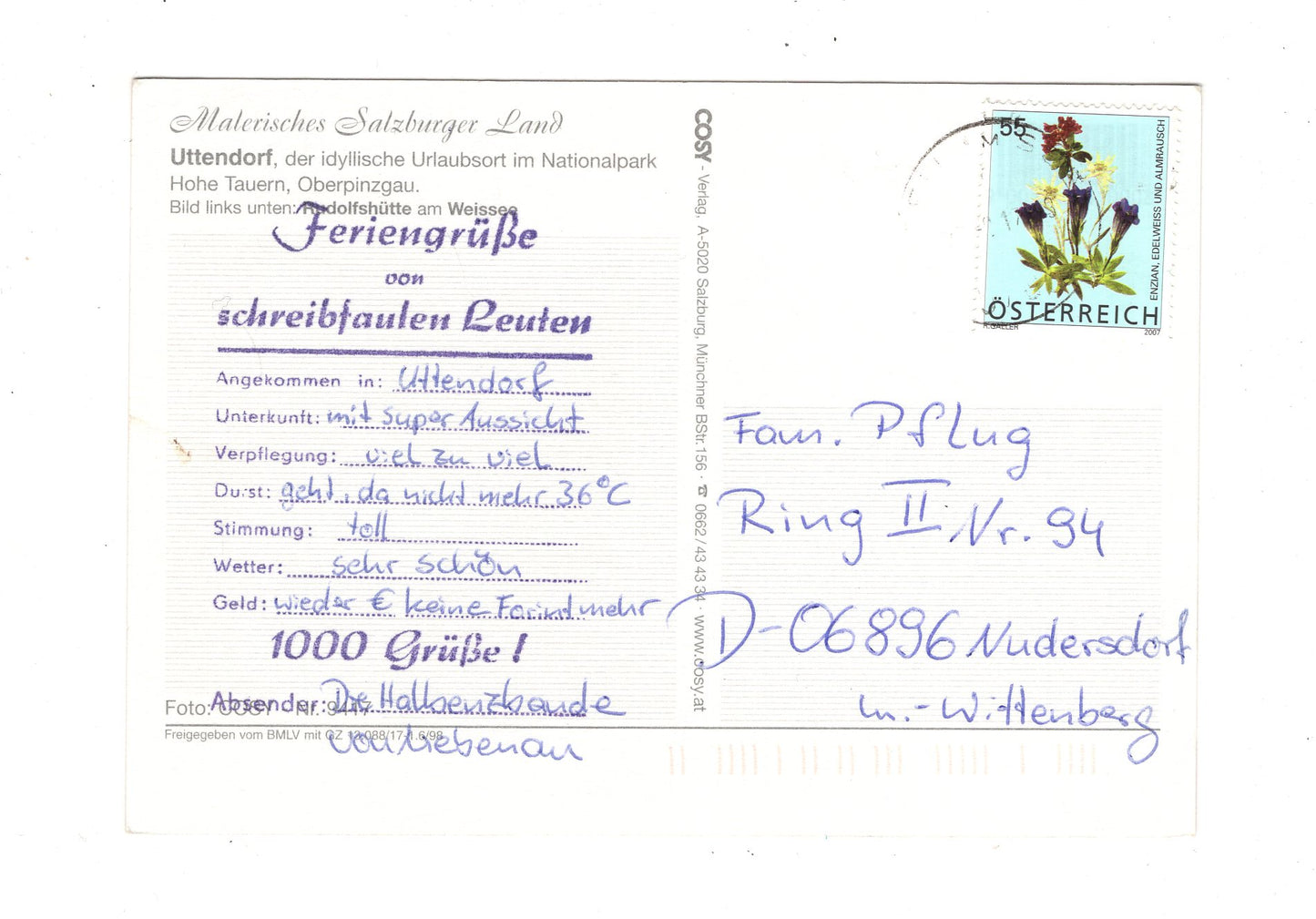 Ansichtskarte Uttendorf / Salzburger Land / Österreich