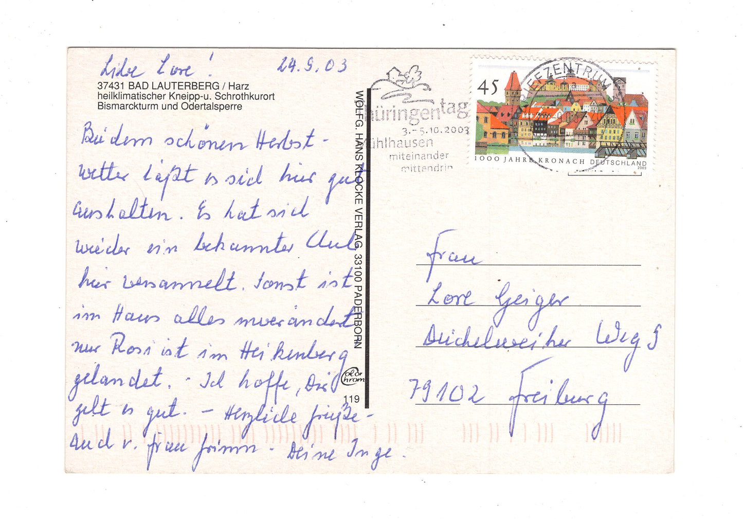 Ansichtskarte Bad Lauterberg / Harz / Bismarckturm und Odertalsperre