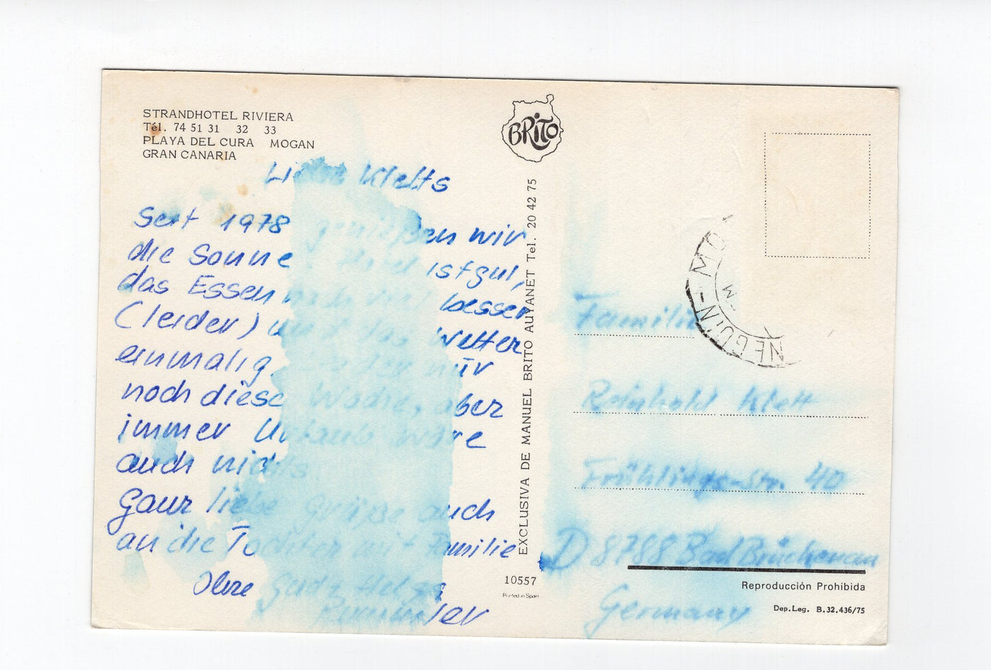 Ansichtskarte Strandhotel Riviera / Playa de Cura / Mogan / Gran Canaria / Spanien