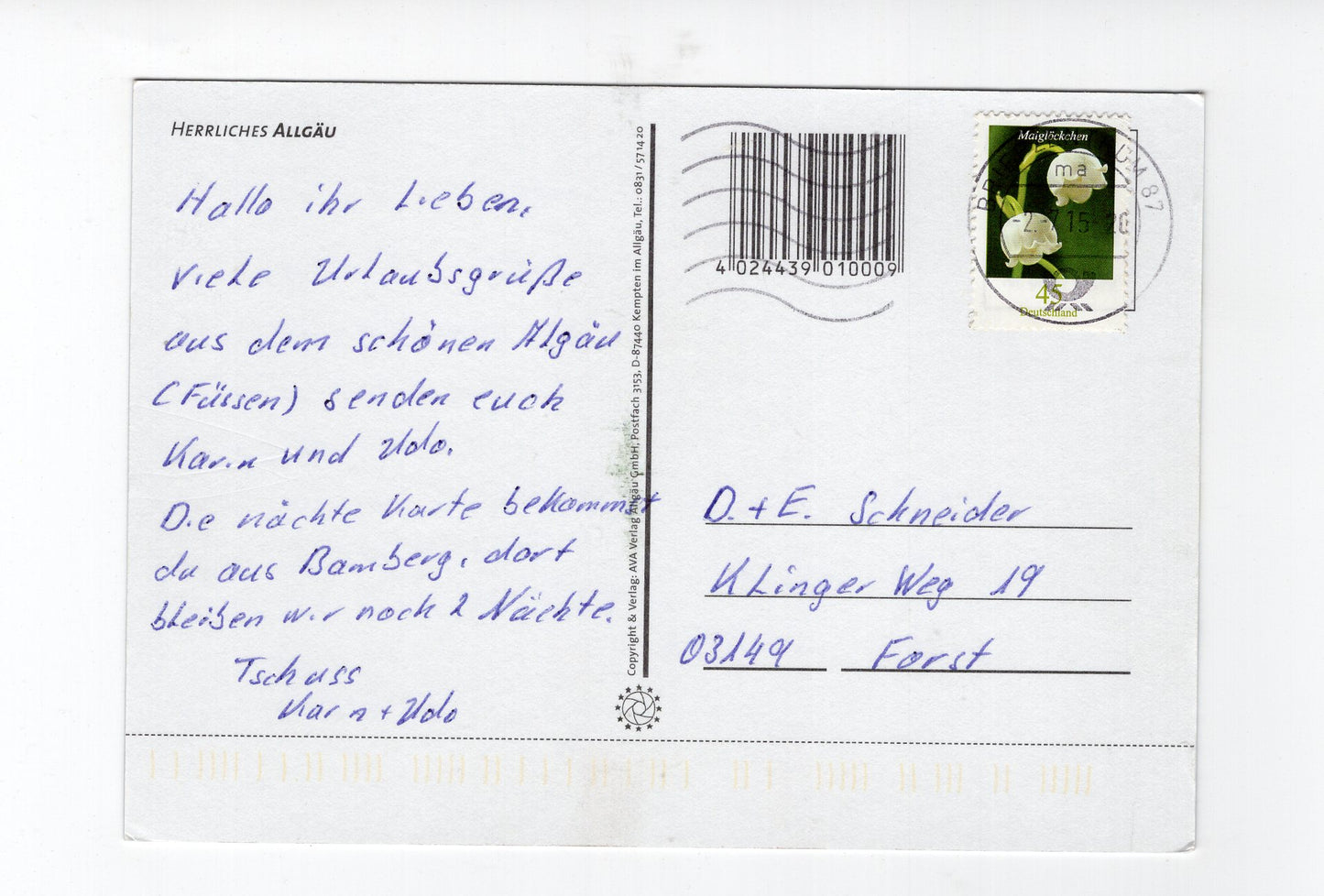 Ansichtskarte Herrliches Allgäu