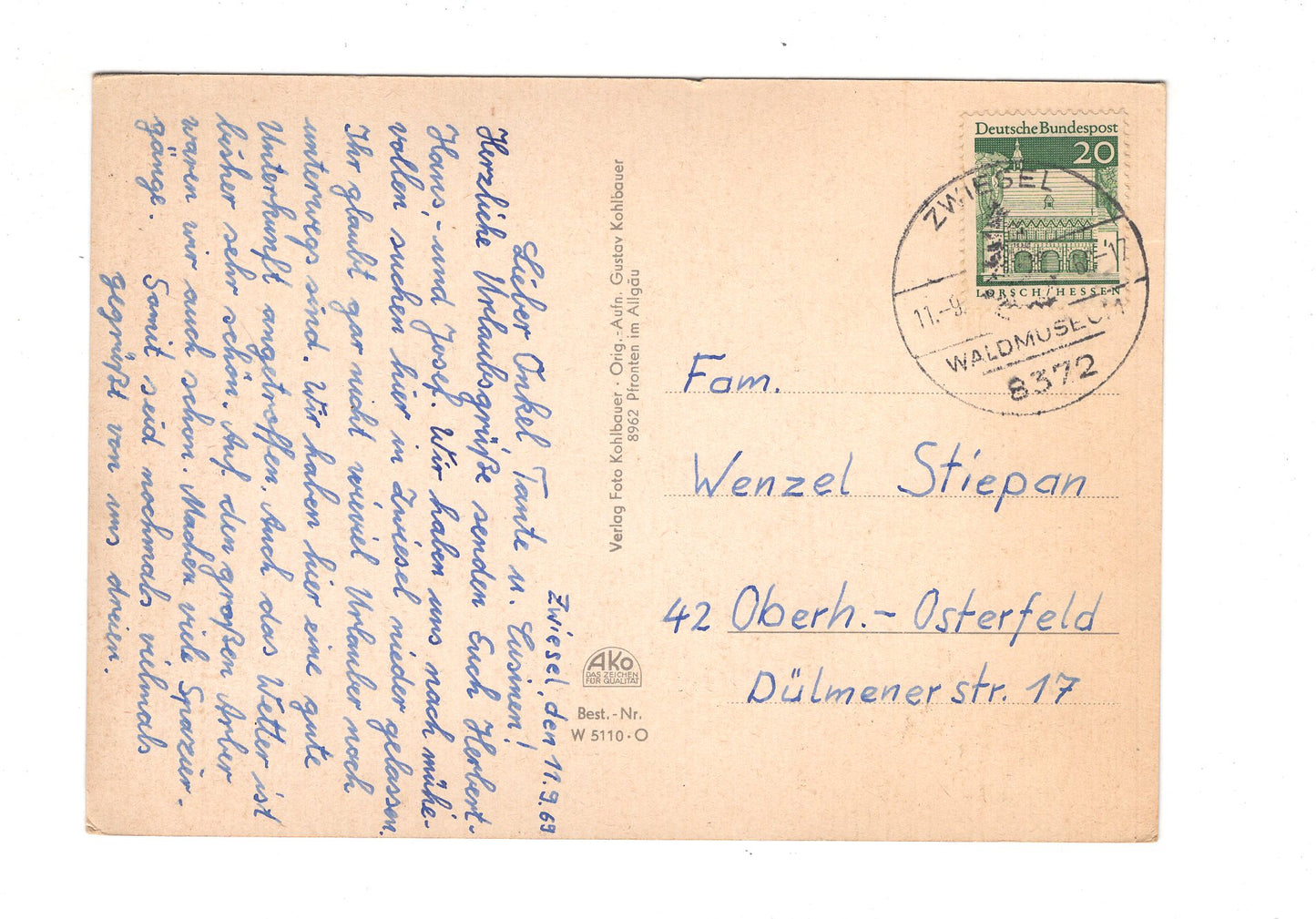 Ansichtskarte Zwiesel im Bayerischen Wald / H1-68