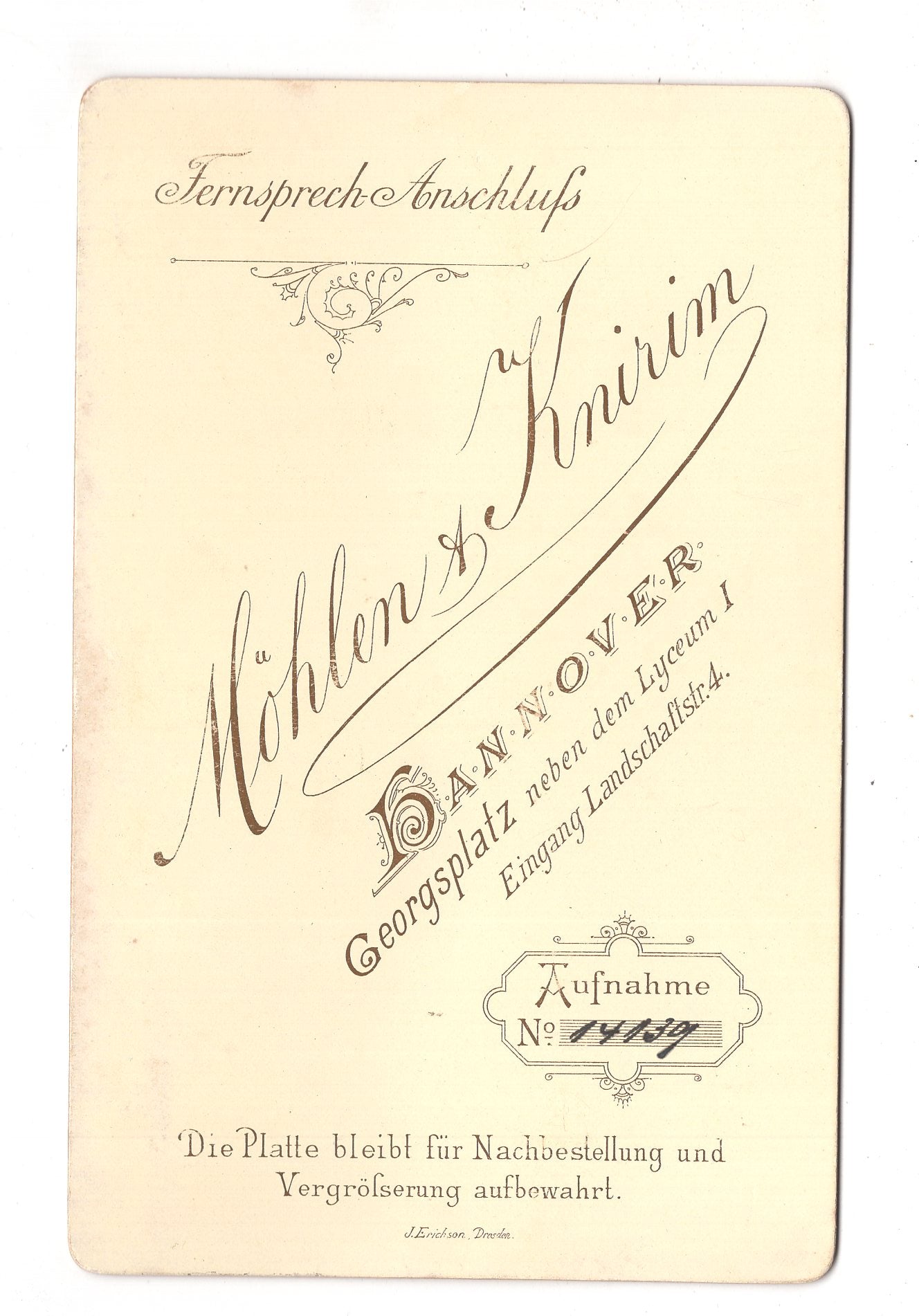 Fotografie Feines Paar - Hannover um 1890 / CAB X-32