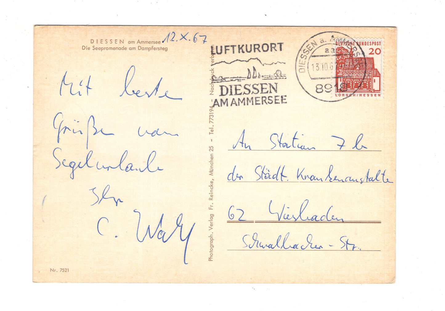 Ansichtskarte Dießen am Ammersee / Seepromenade am Dampfersteg / H1-68