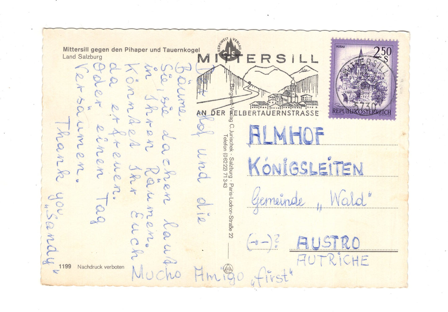 Ansichtskarte Mittersill / Salzburger Land / Österreich