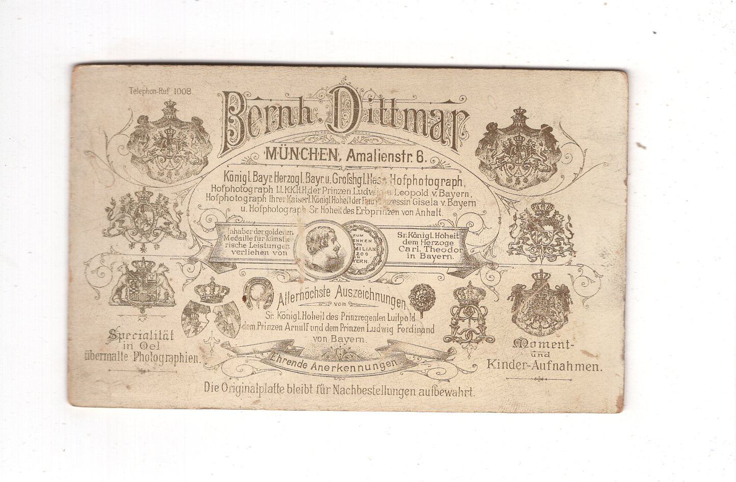 Fotografie Feiner Junge - München 1890er / CDV N1-06