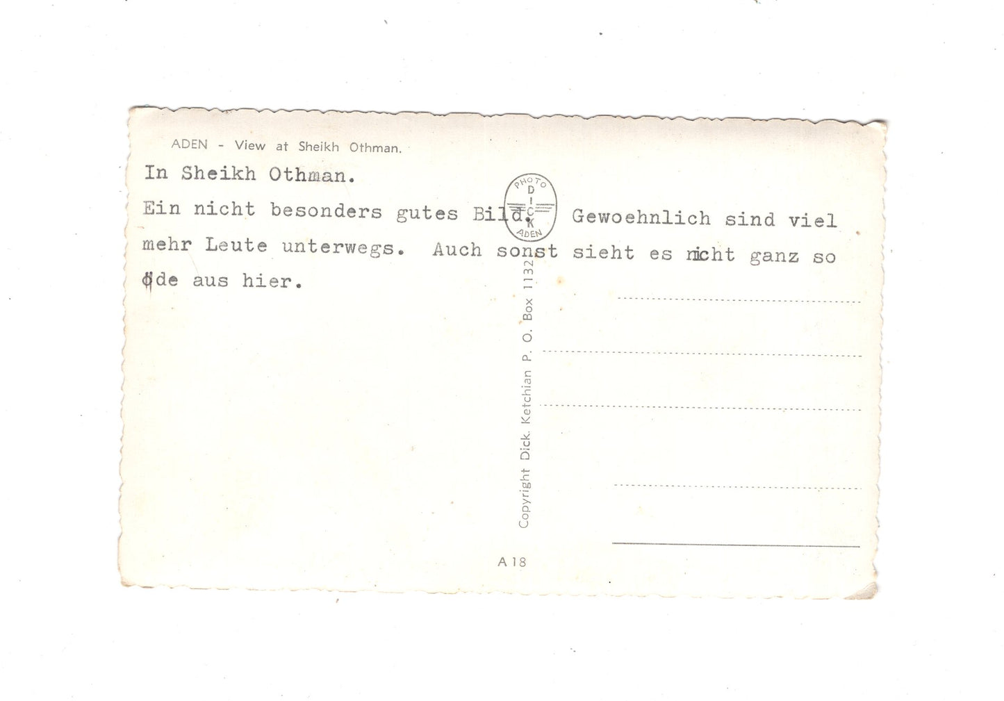 Ansichtskarte Aden / Sheikh Othman / Jemen