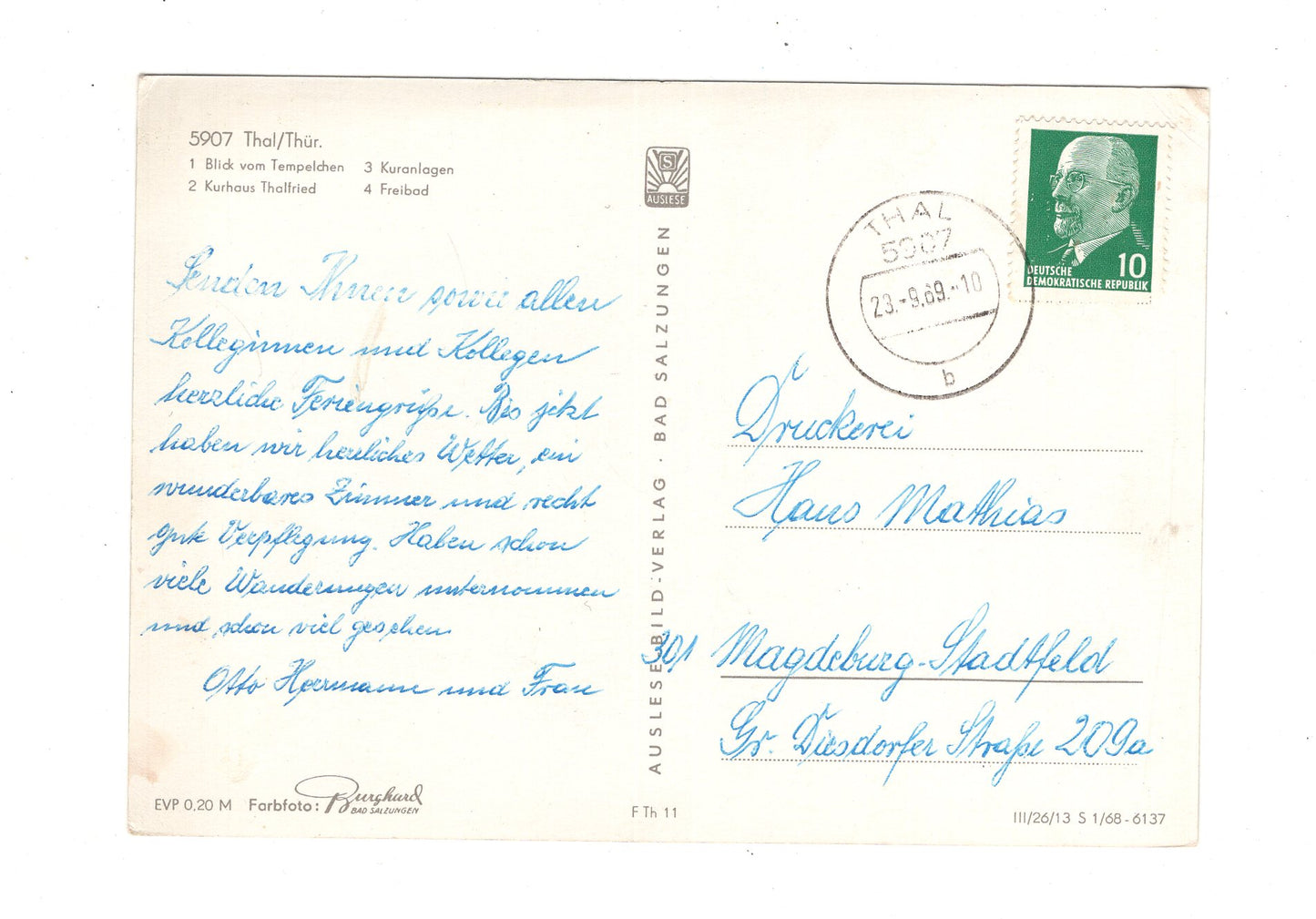 Ansichtskarte Thal / Thüringen / Kurhaus Thalfried +++